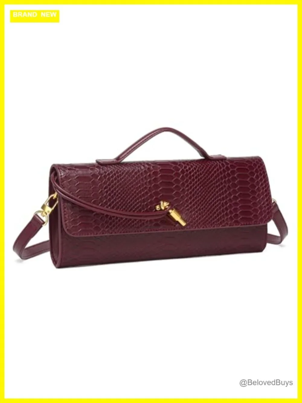 Evening Clutch Crossbody Tote Bag Crocodile Print Leather